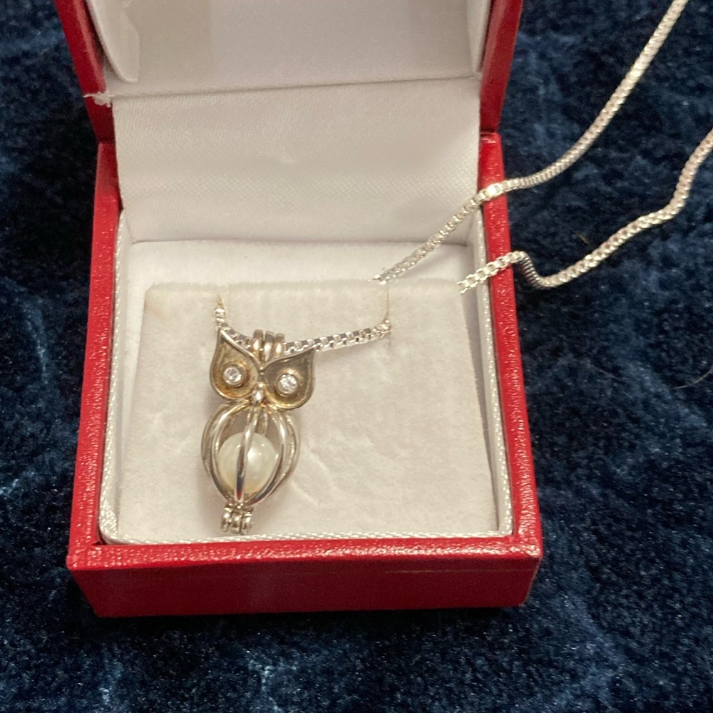 NWOTS Owl Pearl Inside Necklace